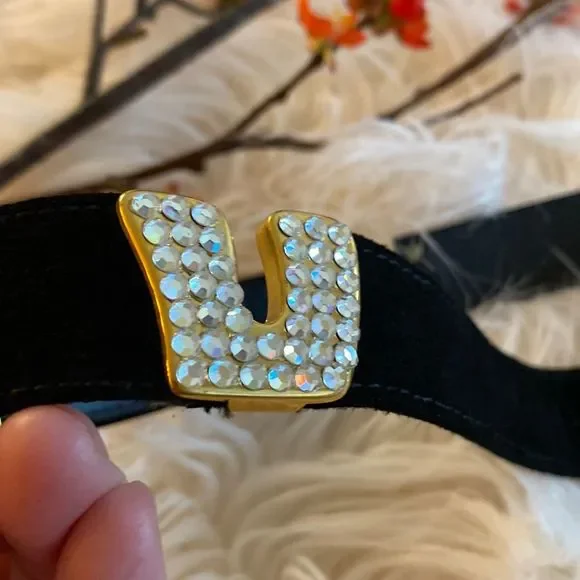 💞CACHE St.Maarten💞velvet/crystal belt